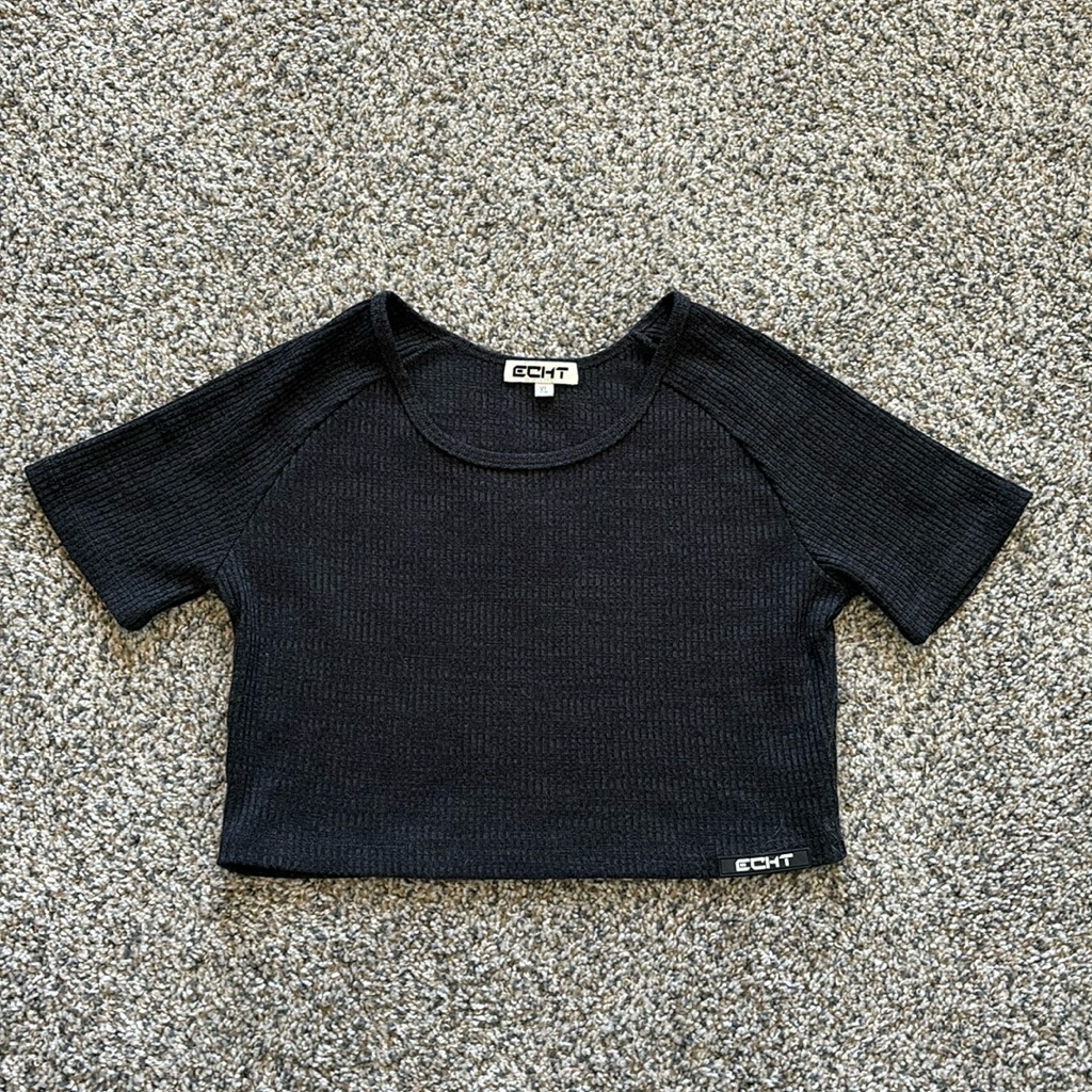 Echt Gray Ribbed Short Sleeve